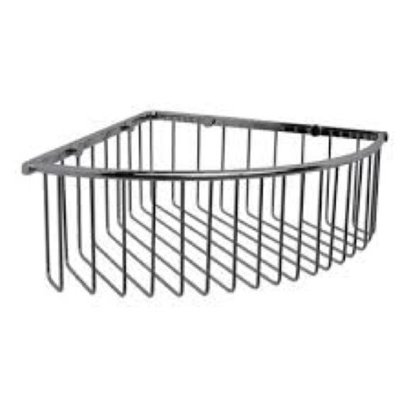 SMALL/MEDIUM Corner Shower Silver Basket - Picture 1 of 8